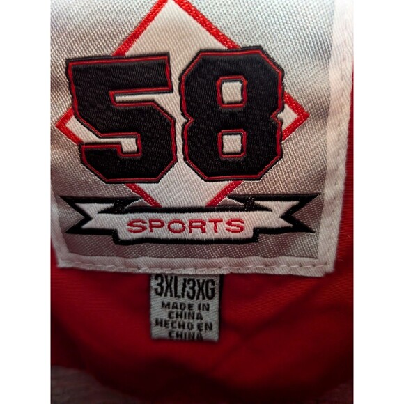 58 Sports Ohio State Buckeyes Red & Black 3XL Pull-Over Heavy Windbreaker Jacket - Picture 9 of 15
